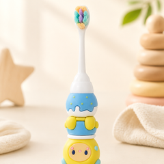 Animal Design Soft Tooth Brush for 2 to 6 Years - Baby Blue
