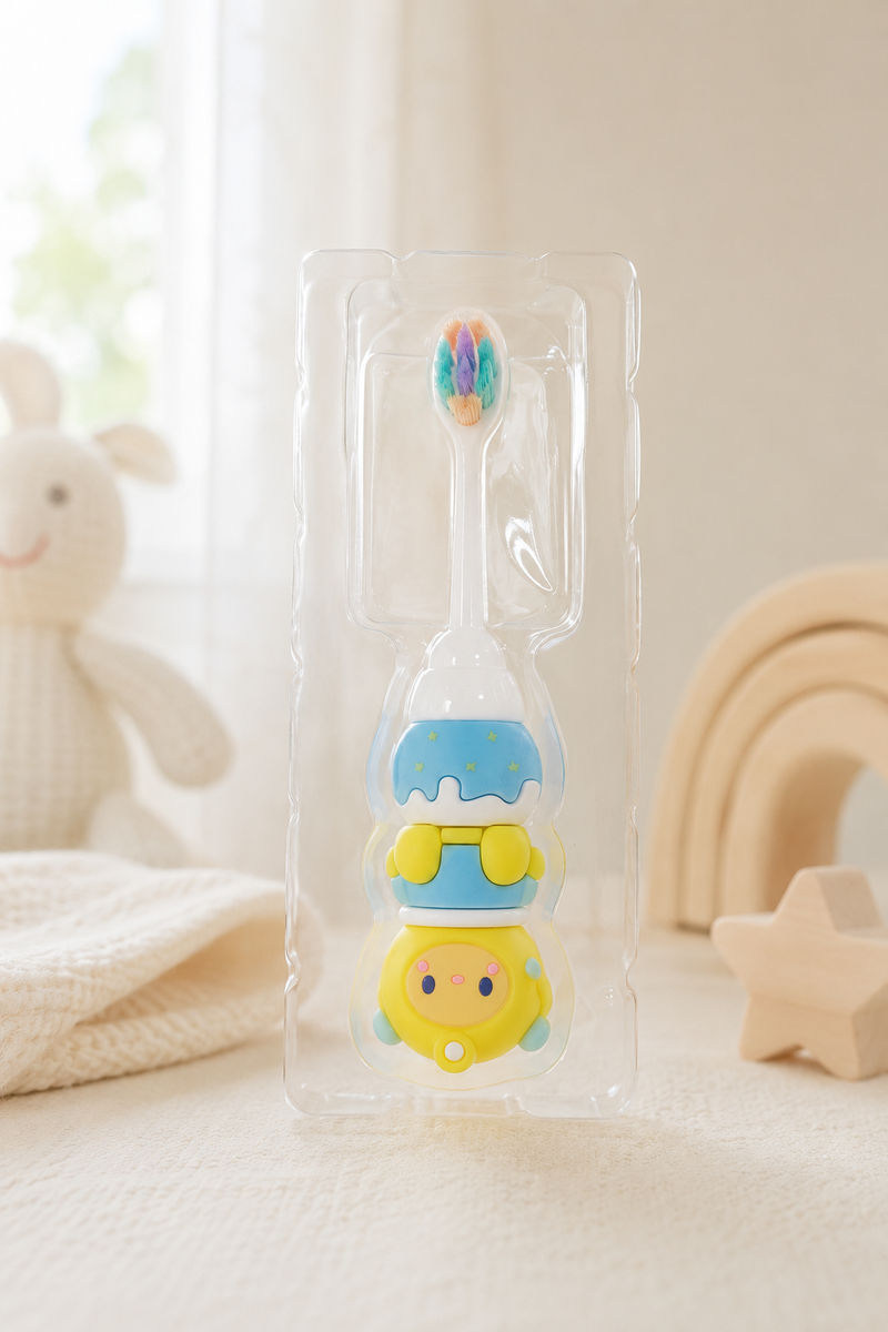 Animal Design Soft Tooth Brush for 2 to 6 Years - Baby Blue