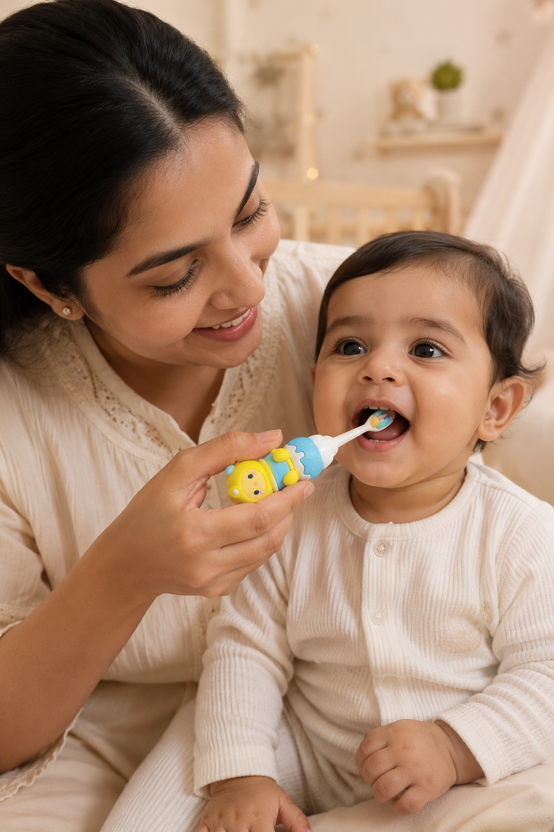 Animal Design Soft Tooth Brush for 2 to 6 Years - Baby Blue