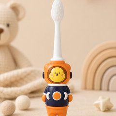 Animal Design Soft Tooth Brush for 2 to 6 Years - Orange Astronaut