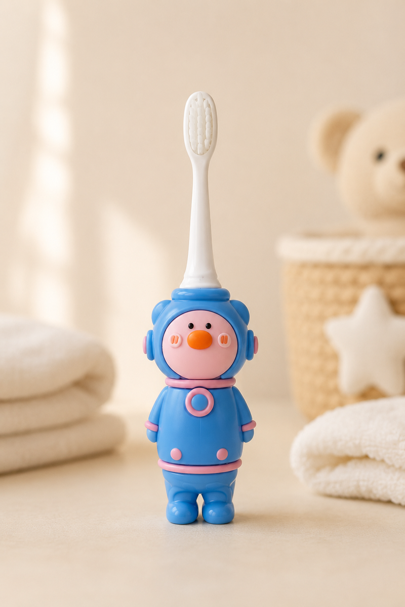 Animal Design Soft Tooth Brush for 2 to 6 Years - Blue Astronaut