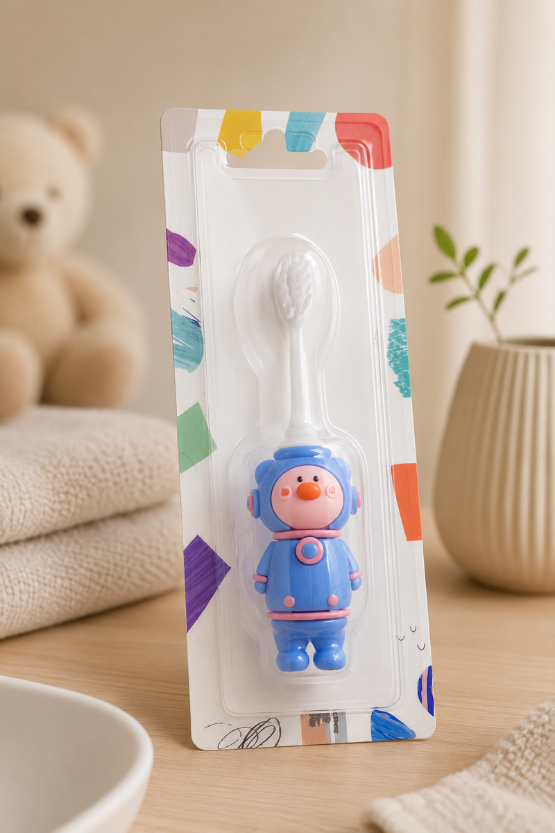 Animal Design Soft Tooth Brush for 2 to 6 Years - Blue Astronaut