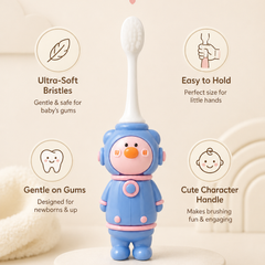 Animal Design Soft Tooth Brush for 2 to 6 Years - Blue Astronaut