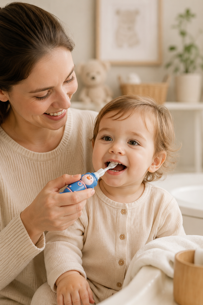 Animal Design Soft Tooth Brush for 2 to 6 Years - Blue Astronaut