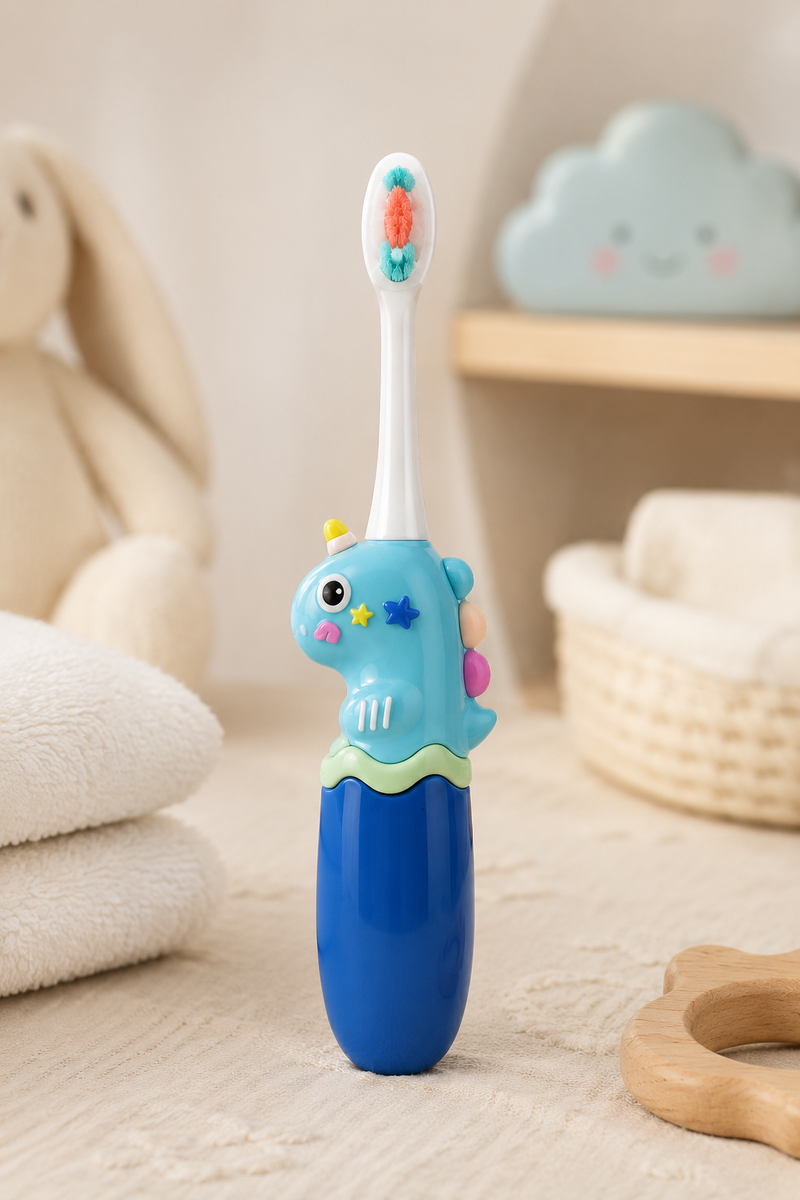 Animal Design Soft Tooth Brush for 2 to 6 Years - Blue Dino