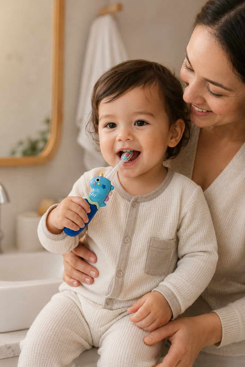 Animal Design Soft Tooth Brush for 2 to 6 Years - Blue Dino