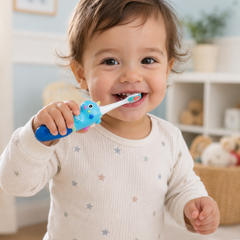 Animal Design Soft Tooth Brush for 2 to 6 Years - Blue Dino