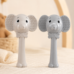 Elephant Rattle | Baby Teethers for 6 to 12 Months, BPA & PVC Free. Soft Silicone Teething Toy Set with Textured Sensory Shapes, Easy-Grip Design, and Gentle Gum Relief for Everyday Use. (Copy)