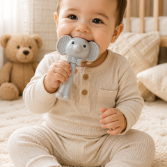 Elephant Rattle | Baby Teethers for 6 to 12 Months, BPA & PVC Free. Soft Silicone Teething Toy Set with Textured Sensory Shapes, Easy-Grip Design, and Gentle Gum Relief for Everyday Use. (Copy)
