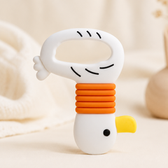 Duck | Baby Teethers for 6 to 12 Months, BPA & PVC Free. Soft Silicone Teething Toy Set with Textured Sensory Shapes, Easy-Grip Design, and Gentle Gum Relief for Everyday Use.