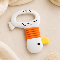 Duck | Baby Teethers for 6 to 12 Months, BPA & PVC Free. Soft Silicone Teething Toy Set with Textured Sensory Shapes, Easy-Grip Design, and Gentle Gum Relief for Everyday Use.