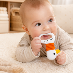Duck | Baby Teethers for 6 to 12 Months, BPA & PVC Free. Soft Silicone Teething Toy Set with Textured Sensory Shapes, Easy-Grip Design, and Gentle Gum Relief for Everyday Use.