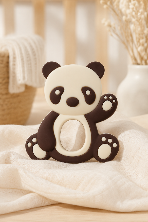 Panda | Baby Teethers for 6 to 12 Months, BPA & PVC Free. Soft Silicone Teething Toy Set with Textured Sensory Shapes, Easy-Grip Design, and Gentle Gum Relief for Everyday Use.
