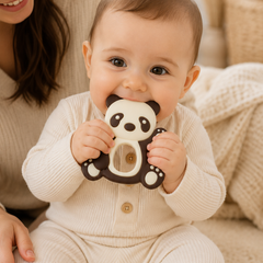 Panda | Baby Teethers for 6 to 12 Months, BPA & PVC Free. Soft Silicone Teething Toy Set with Textured Sensory Shapes, Easy-Grip Design, and Gentle Gum Relief for Everyday Use.