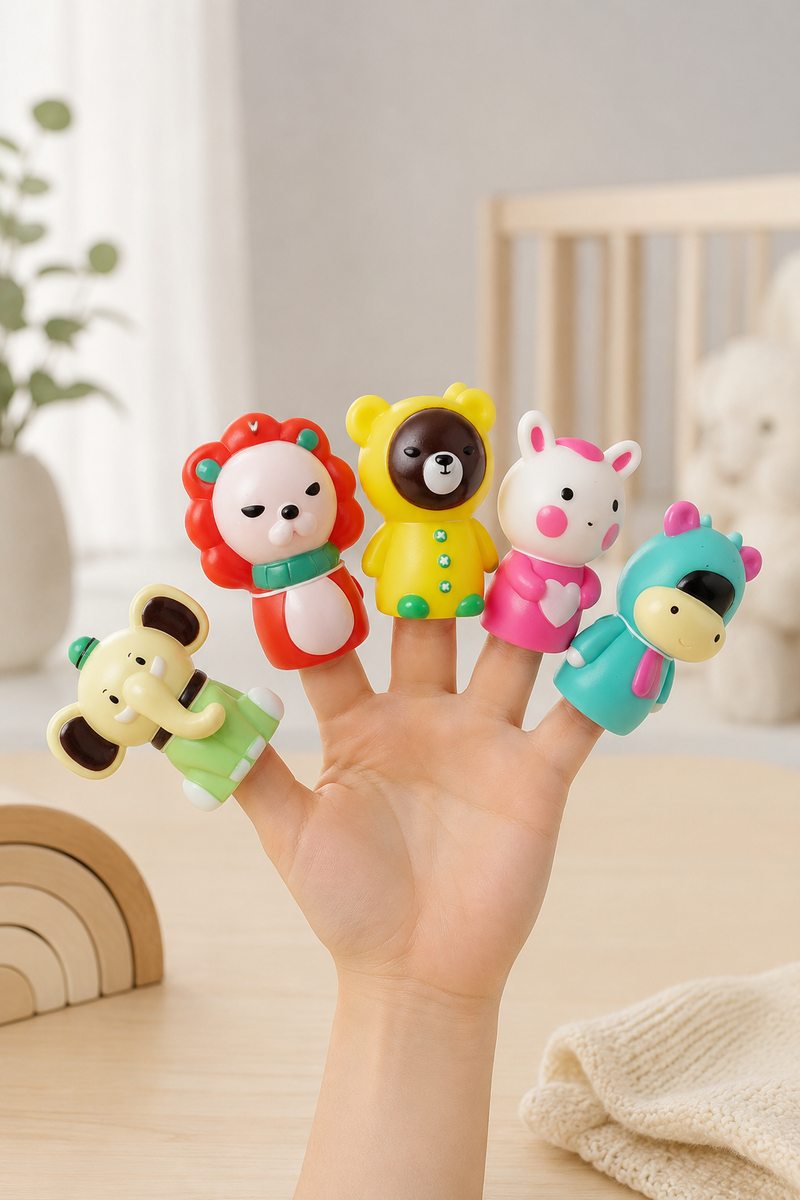Cute Animal Finger Puppet Storytelling Sensory Toy Set for Kids (3+ Years) - Animal Friends