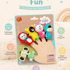 Cute Animal Finger Puppet Storytelling Sensory Toy Set for Kids (3+ Years) - Animal Friends