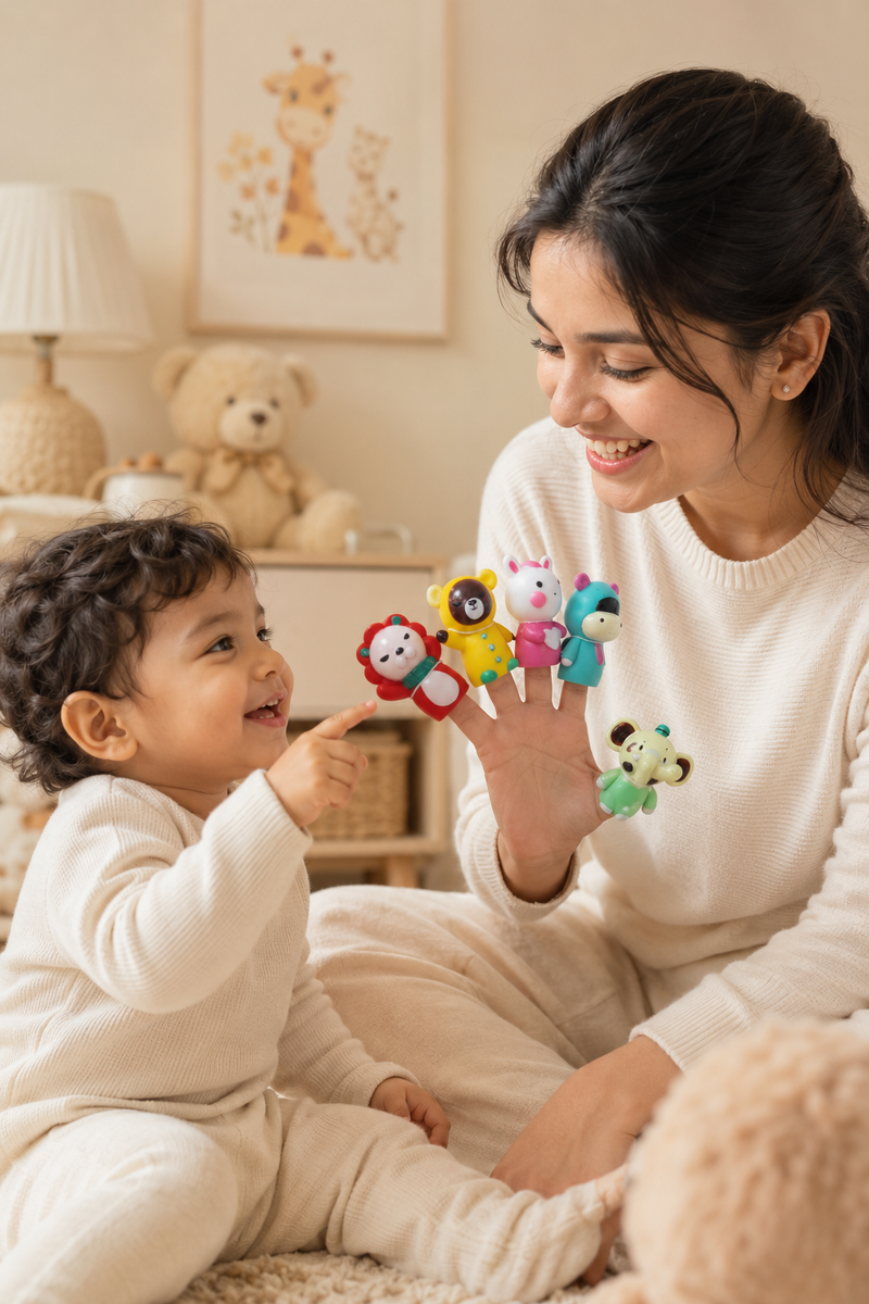 Cute Animal Finger Puppet Storytelling Sensory Toy Set for Kids (3+ Years) - Animal Friends