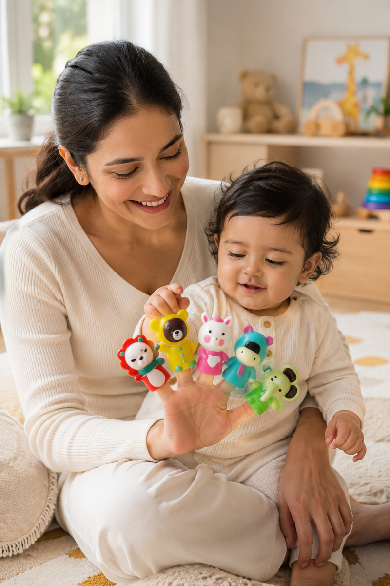 Cute Animal Finger Puppet Storytelling Sensory Toy Set for Kids (3+ Years) - Animal Friends