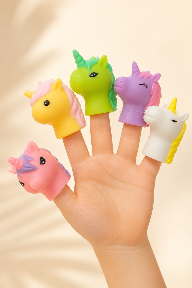 Cute Animal Finger Puppet Storytelling Sensory Toy Set for Kids (3+ Years) - Unicorns