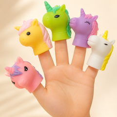 Cute Animal Finger Puppet Storytelling Sensory Toy Set for Kids (3+ Years) - Unicorns