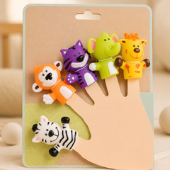Cute Animal Finger Puppet Storytelling Sensory Toy Set for Kids (3+ Years) - Jungle