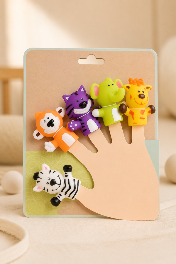 Cute Animal Finger Puppet Storytelling Sensory Toy Set for Kids (3+ Years) - Jungle