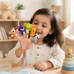 Cute Animal Finger Puppet Storytelling Sensory Toy Set for Kids (3+ Years) - Jungle