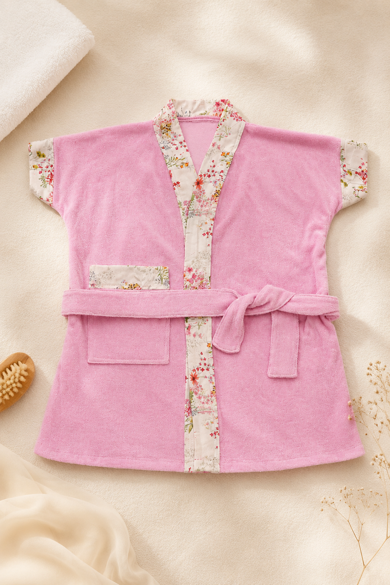 Bathrobe Towel -Pink Flora