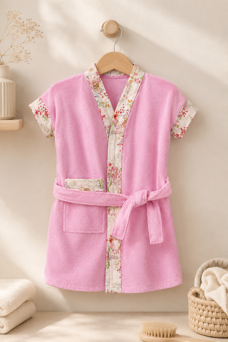 Bathrobe Towel -Pink Flora