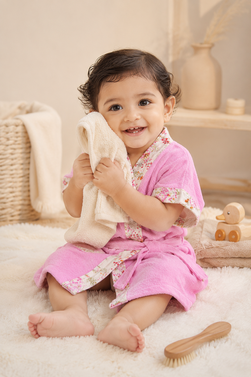 Bathrobe Towel -Pink Flora