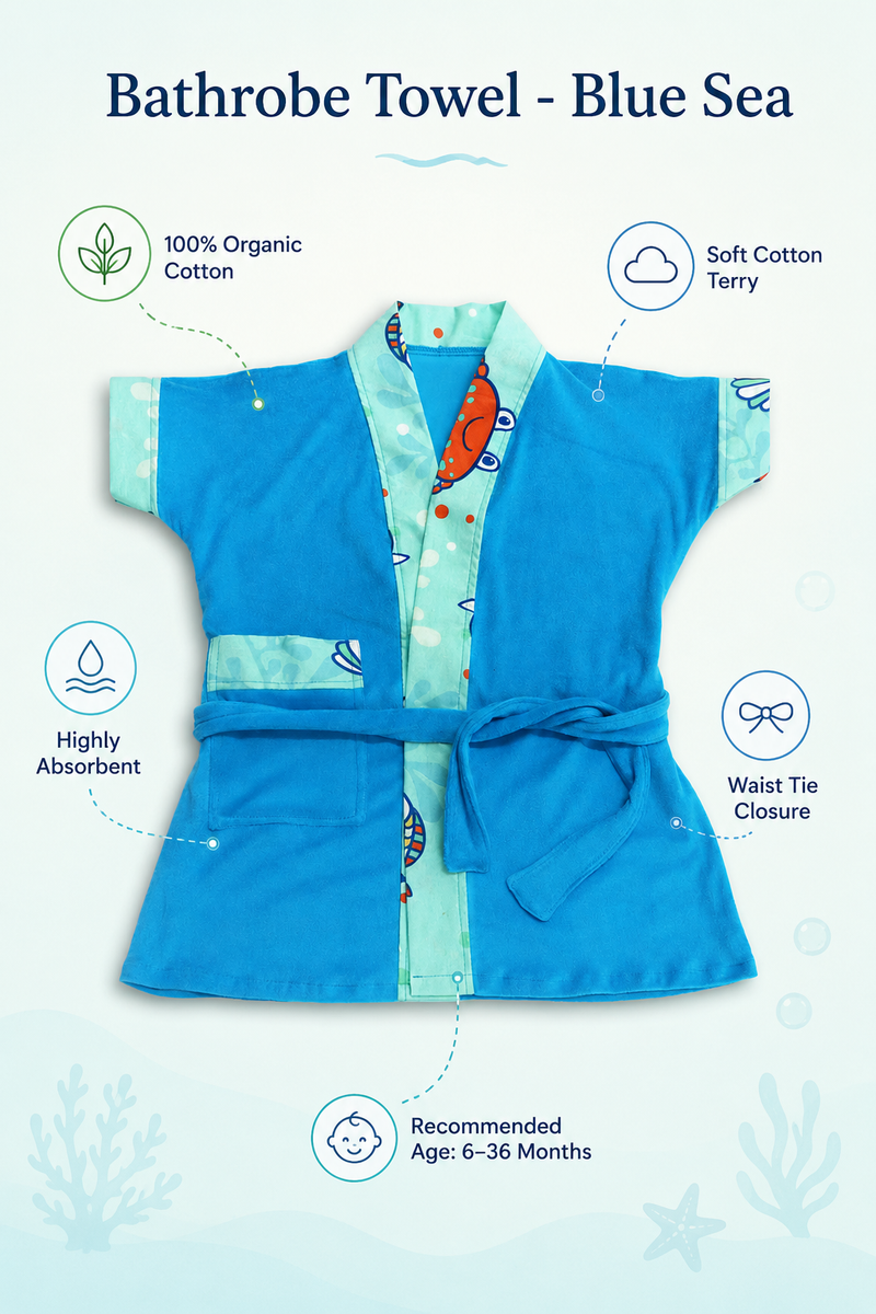 Bathrobe Towel -Blue Sea