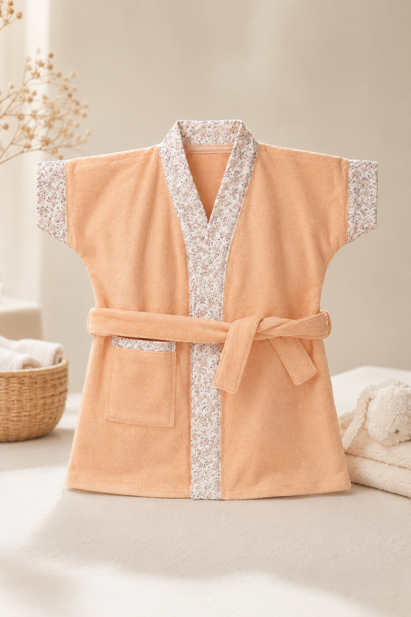 Bathrobe Towel -Peach Cute