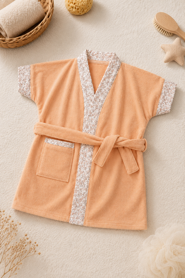 Bathrobe Towel -Peach Cute