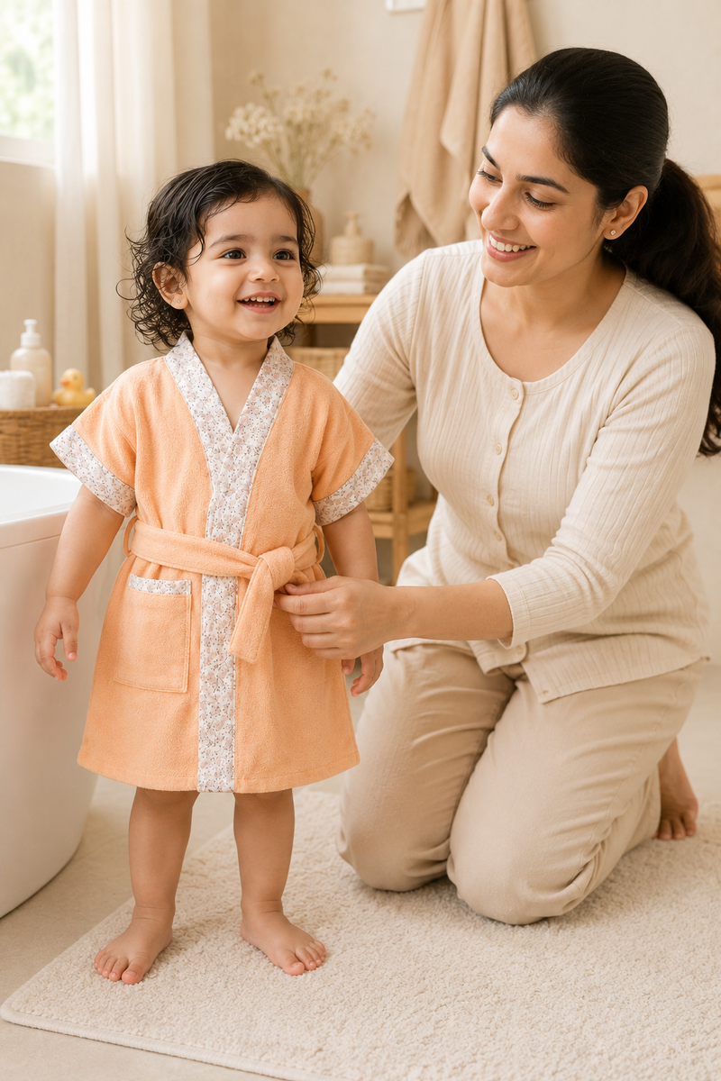 Bathrobe Towel -Peach Cute