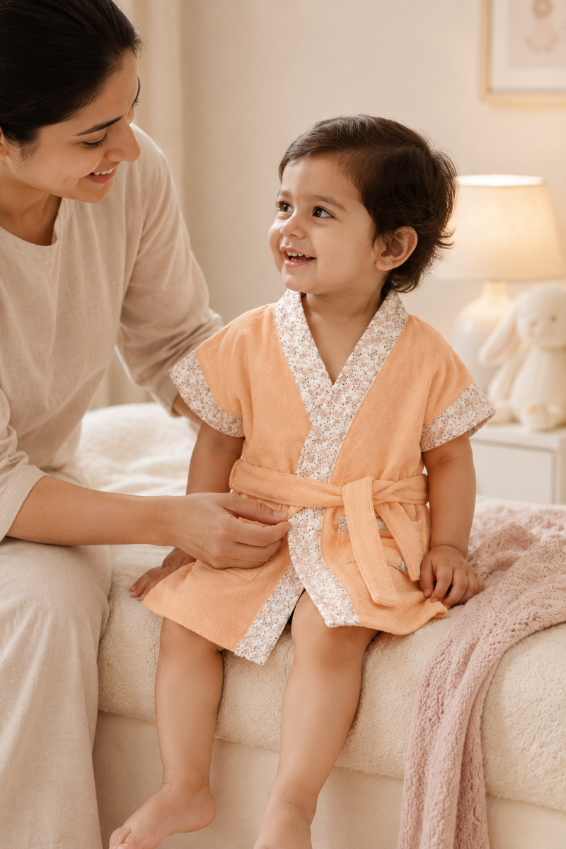 Bathrobe Towel -Peach Cute