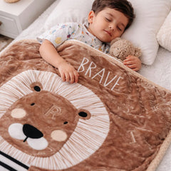 Kradyl Kroft Plush Double Layered Velvet with Two Side Printed Kids Blanket - Brave