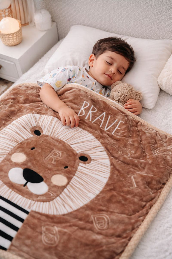 Kradyl Kroft Plush Double Layered Velvet with Two Side Printed Kids Blanket - Brave