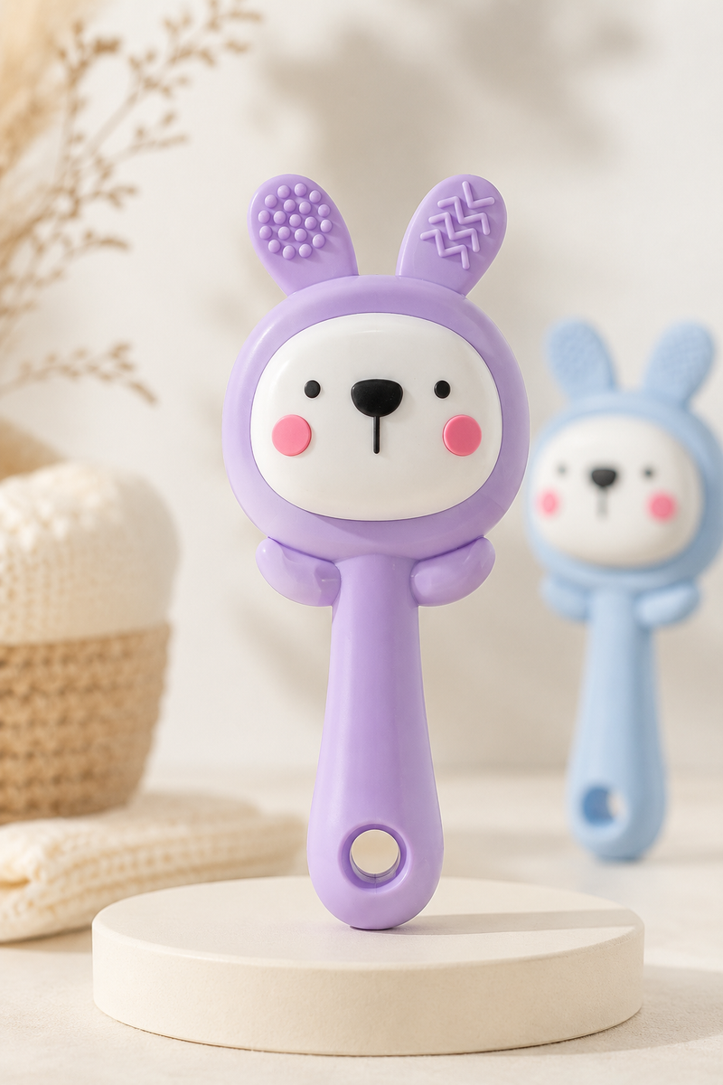 Kradyl Kroft Teether for Baby | Musical Rattle Teethers for 3 to 24 Months | Silicone Rattle Teether | BPA-Free for Easy Teething | Jhunjuna, Baby Feeding Toys