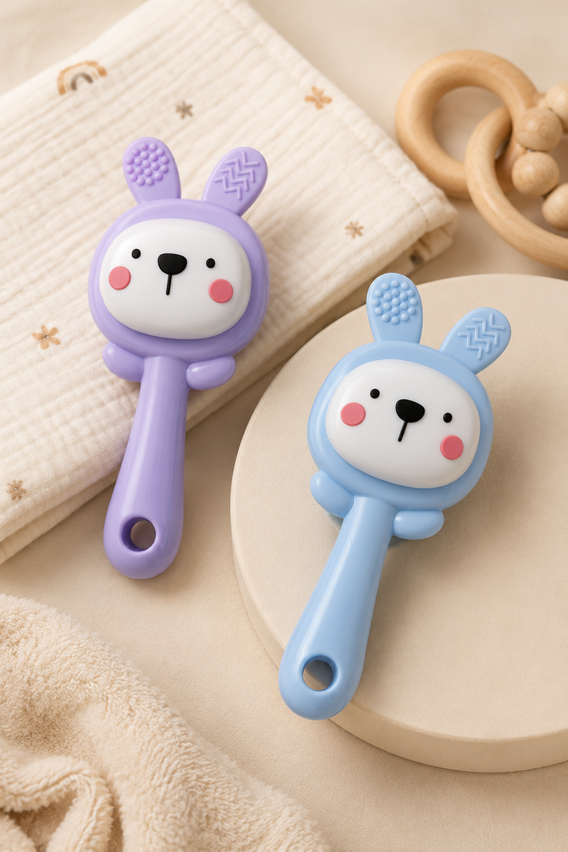 Kradyl Kroft Teether for Baby | Musical Rattle Teethers for 3 to 24 Months | Silicone Rattle Teether | BPA-Free for Easy Teething | Jhunjuna, Baby Feeding Toys