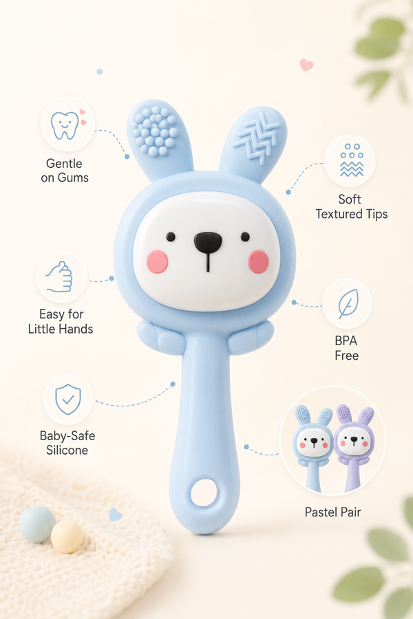 Kradyl Kroft Teether for Baby | Musical Rattle Teethers for 3 to 24 Months | Silicone Rattle Teether | BPA-Free for Easy Teething | Jhunjuna, Baby Feeding Toys