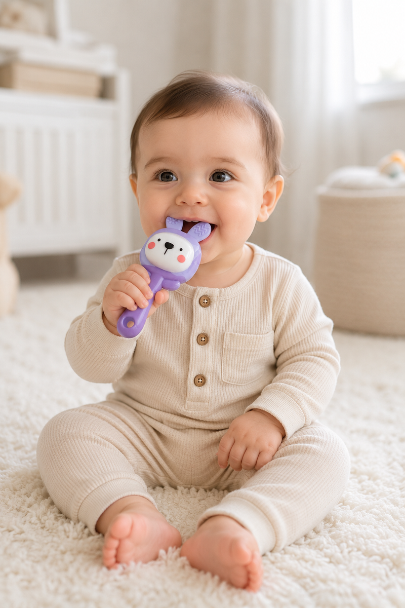 Kradyl Kroft Teether for Baby | Musical Rattle Teethers for 3 to 24 Months | Silicone Rattle Teether | BPA-Free for Easy Teething | Jhunjuna, Baby Feeding Toys