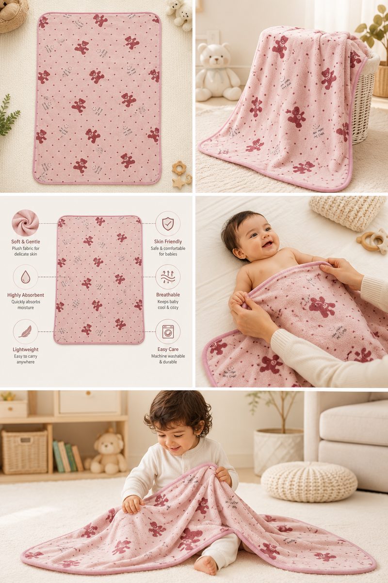 Blue Bear Towels - Soft Knit Cotton