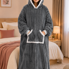 Grey Plush - KK × Coozly Coozlies™ – Plush Wearable Blanket for Kids | The Cozy Hug They Can Wear