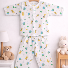 Elephant - Kradyl Kroft Checkered Smooth Style Double Layered Soft Muslin Night Suit Set for New Born to 6 Years