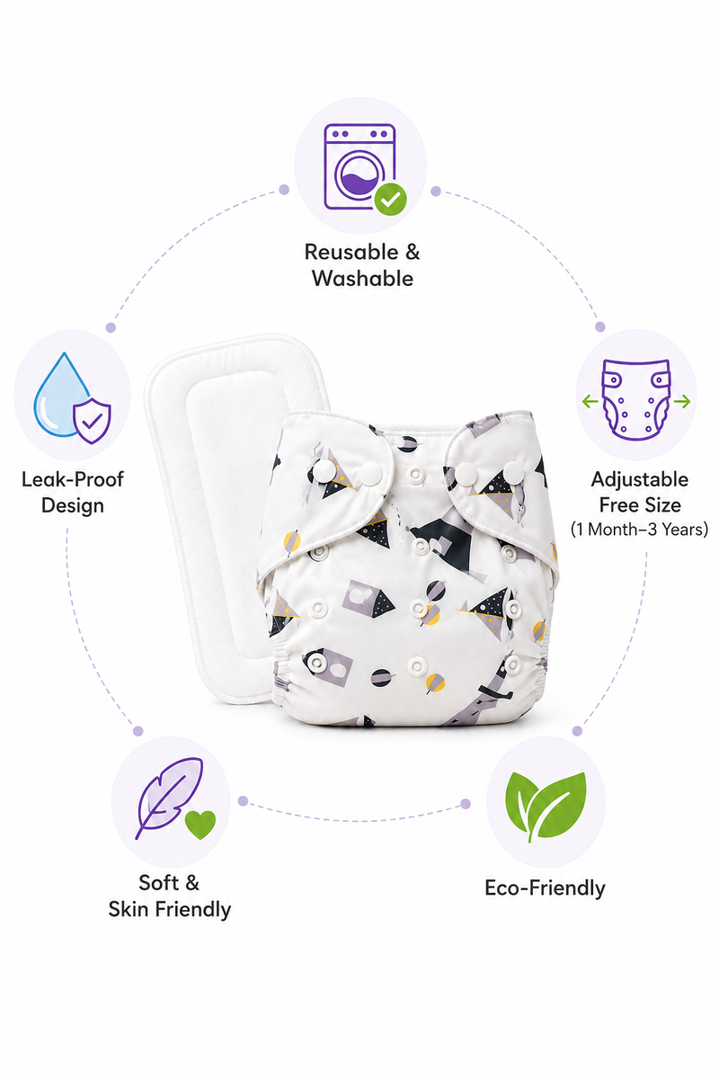 Adjustable Reusable Diaper Pant -Lighthouse