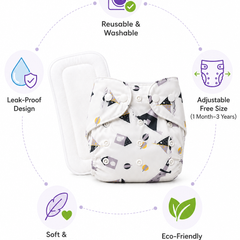Adjustable Reusable Diaper Pant -Lighthouse