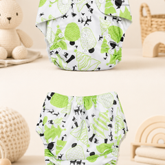 Adjustable Reusable Diaper Pant - Green Xmas