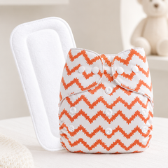 Adjustable Reusable Diaper Pant - Orange Chevron