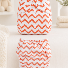 Adjustable Reusable Diaper Pant - Orange Chevron