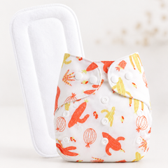 Adjustable Reusable Diaper Pant - Orange Cactii